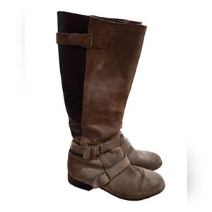 UGG Australia - Cydnee Tall Riding Boots w/ Crackled Leather Panels & Buckles
